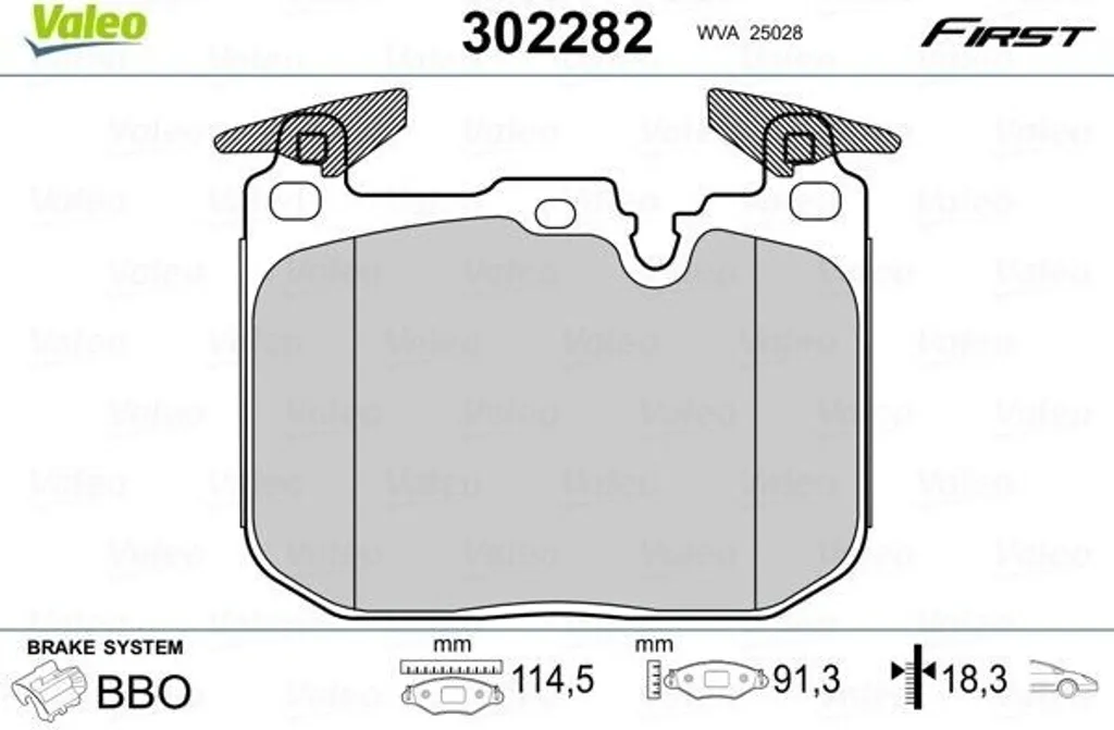 Garnitures de Frein Valeo OE 34112284969 pour BMW F20 F21 F30 F31