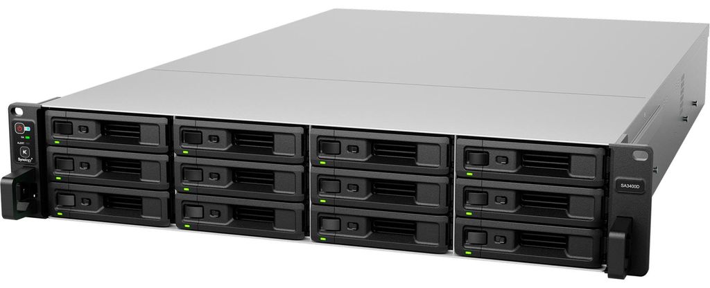 Synology SA3400D - NAS-Server - 12 Schächte - Rack - einbaufähig - SAS - RAID RAID 0, 1, 5, 6, 10, JBOD, 5 Hot Spare, 6 Hot Spare, 10-Hot-Spare, ...
