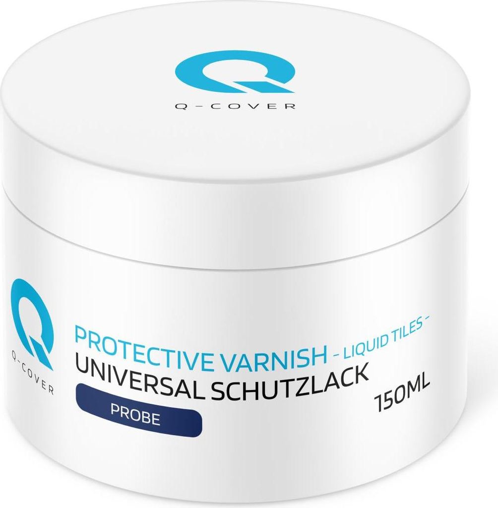 Universal Schutzlack Transparent Muster 150 ml | lösemittelfrei, innen, Pinsel/Rolle/Spray, wasserbeständig, ca. 10 m²/Schicht| Q-COVER