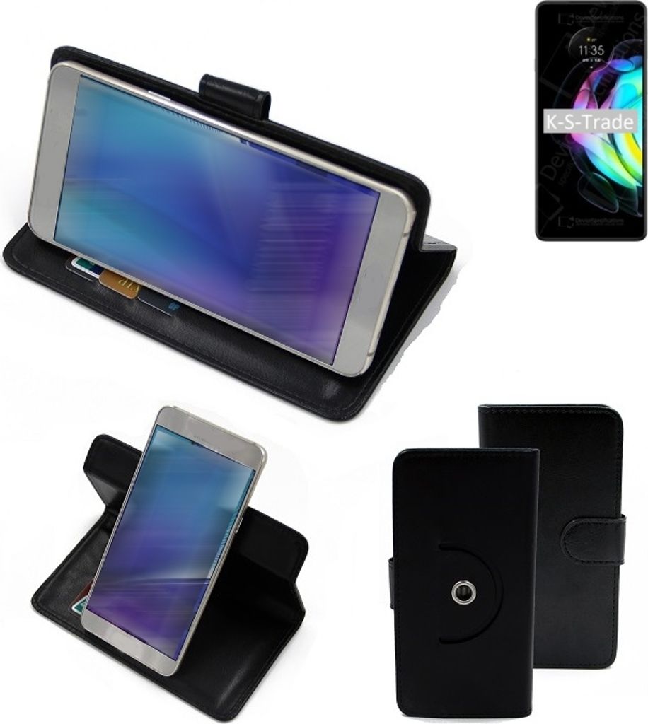 K-S-Trade Case Schutzhülle Handyhülle kompatibel mit Motorola Edge 20 Flipcase Smartphone Cover Handy Schutz Tasche Klapphülle Walletcase schwarz