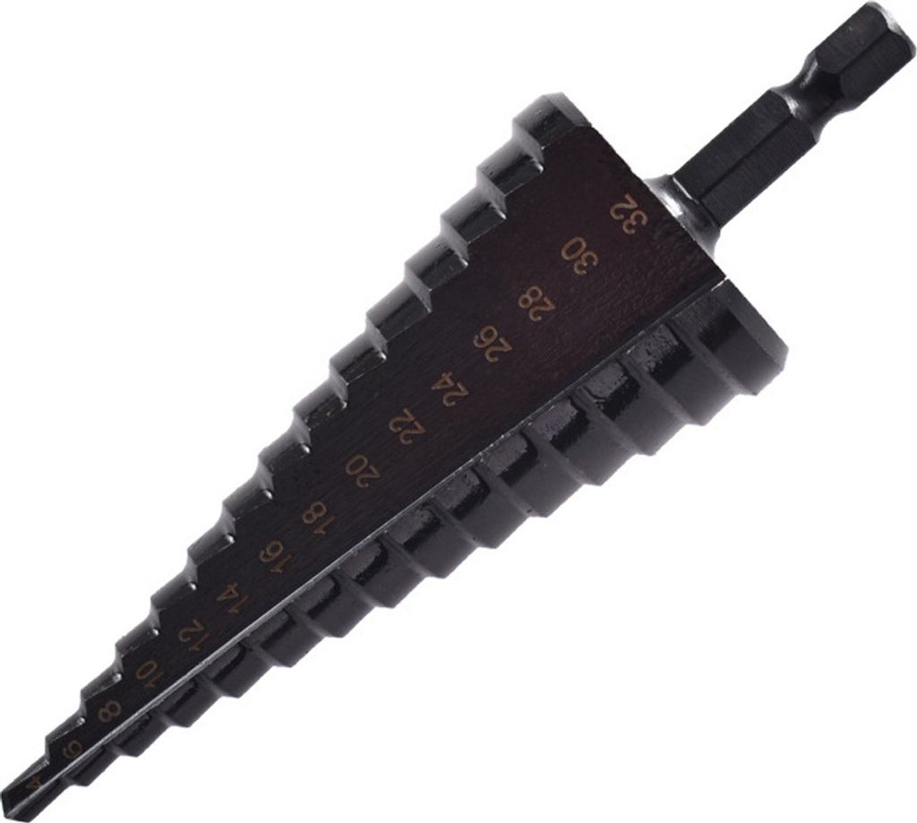 4PCS HSS Kobalt abgestufte Bohrer Set Praktische Schwarz Nitrid beschichtet Metall Bohrer Kit für dünne Eisen/Stahl/PVC/Holzplatte