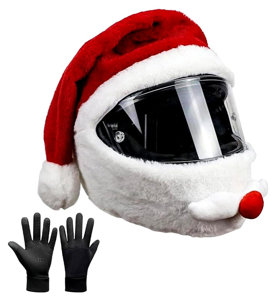 Weihnachtsmann Motorradhelm Überzug, Plüsch Cover für Integralhelm