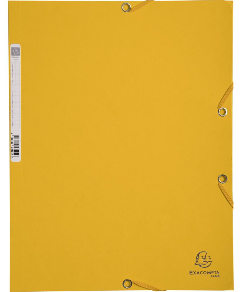 Exacompta 55575E 17x Set mit 3 Sammelmappen A4 mit Gummizug und 3 Klappen, Colorspan 400g/m2 - Sonne