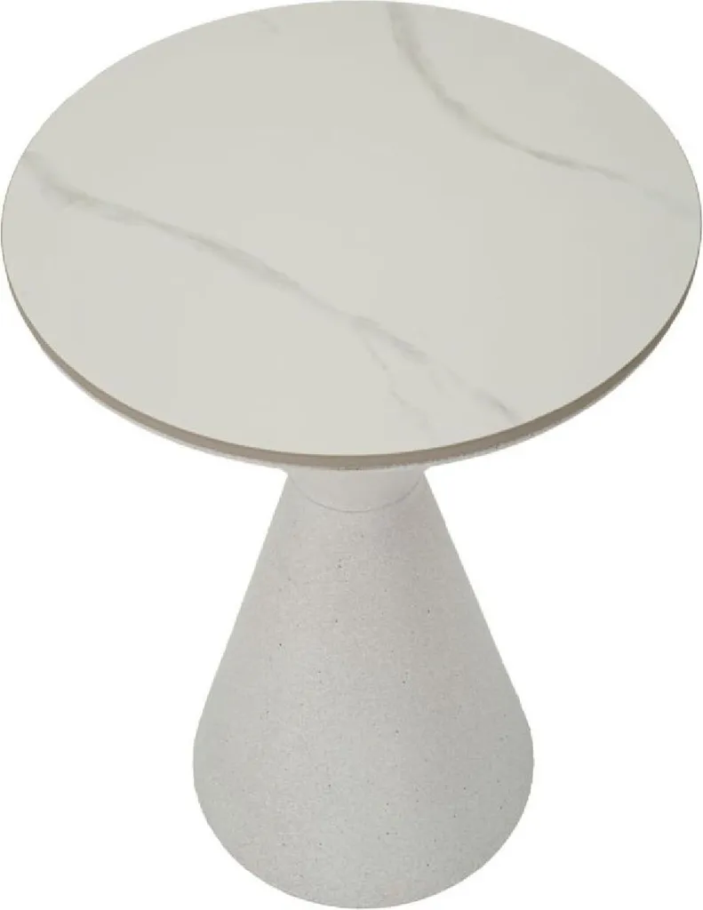 Table d'Appoint Ronde Blanche en Métal Mauro Ferretti Double Surface
