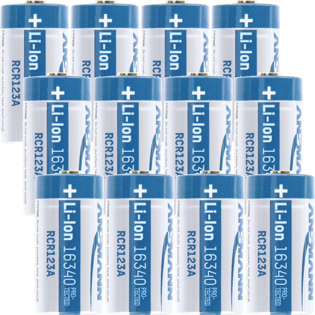 12x CR123 A Li-ion Akku mit 3,7 Volt, 850mAh Kapazität inkl. AkkuBox ideal für Überwachungskamera Arlo, LED-Taschenlampen