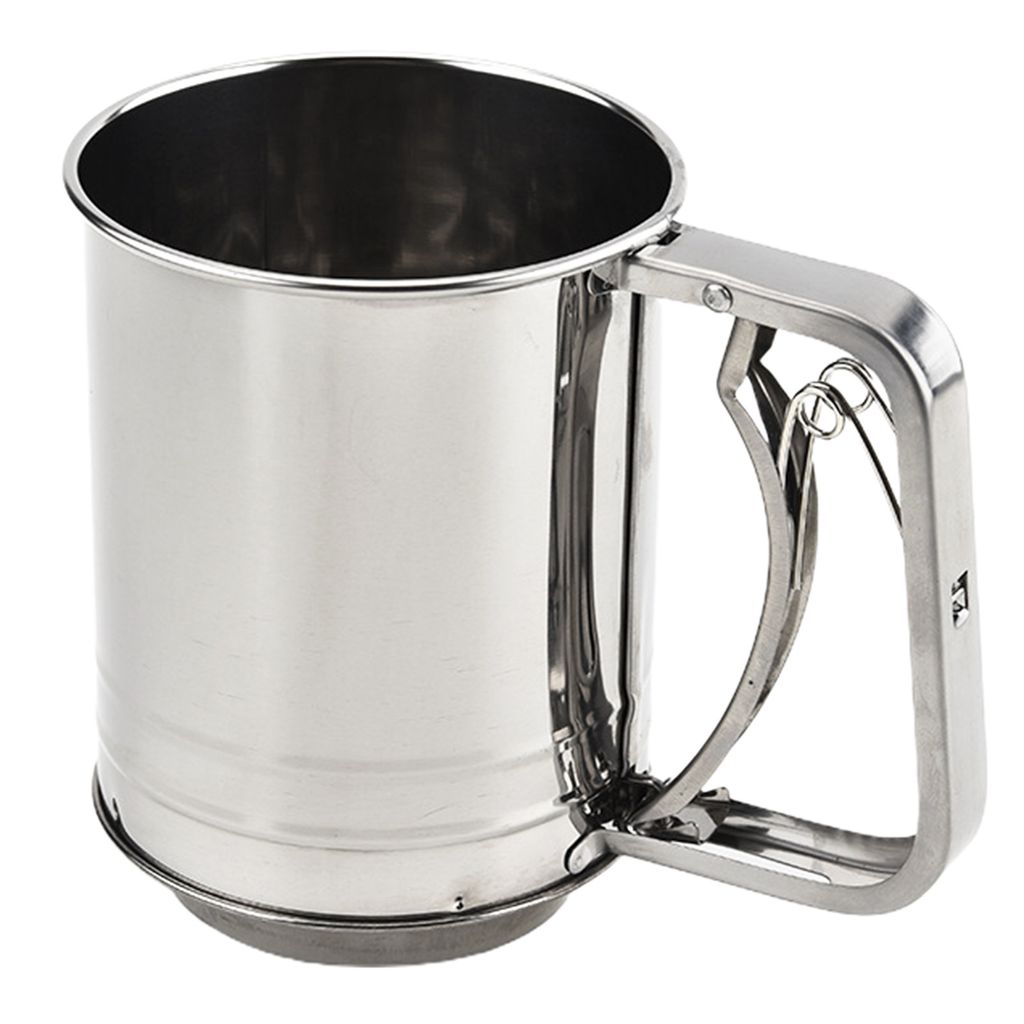 Mehlsieb Ergonomisch Gleichmäßige Filtration Handpresse Typ Rutschfester Filter Mehl Halbautomatisches Mehlsieb Tasse Küchengerät