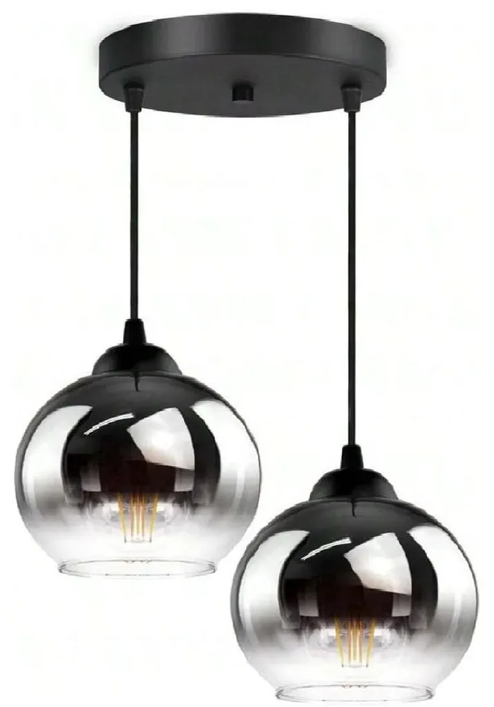 Luminaire plafond verre gris pour éclairer une pièce sombre E27 220V
