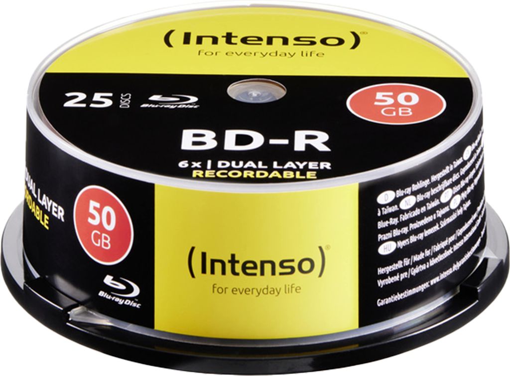Intenso Blu-Ray Rohling BD-R 50 GB 6x Speed 25er CakeBox Produktbild 