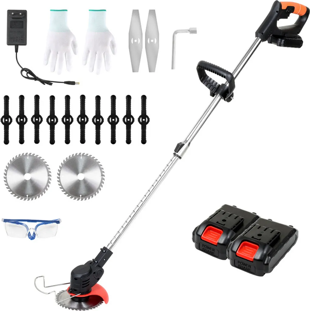 Jiubiaz tagliaerba decespugliatore con batteria 2x 21V 1.5,0Ah& caricatore 18krpm