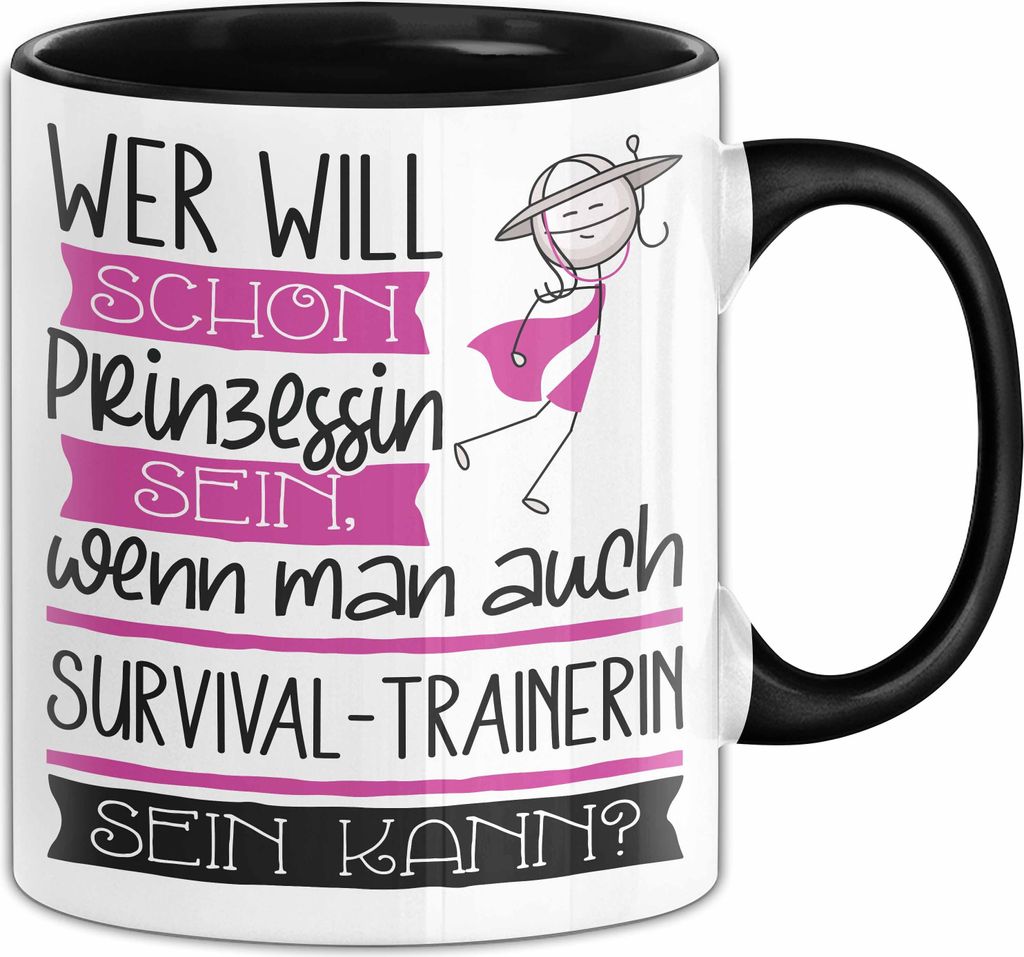 Survival-Trainerin Tasse Geschenk Spruch Wer Will Schon Produktbild 