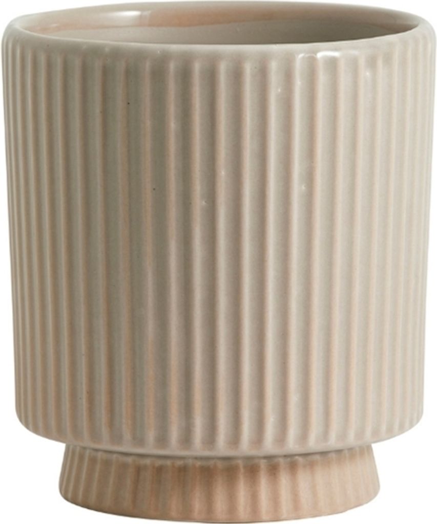Blumentopf mit Zacken in Sandfarbe