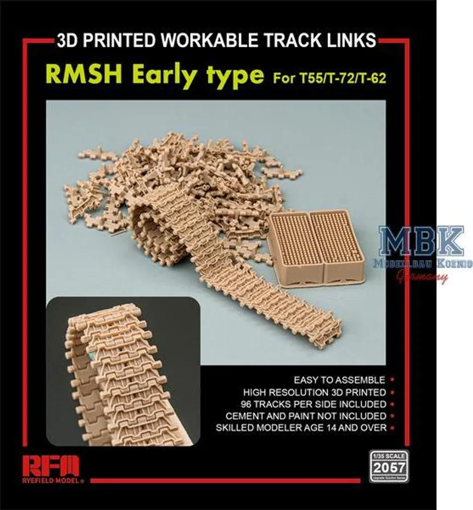 Amélioration pour char T-72 et T-55 : Chenilles RMSh RFM2057 1/35 Early - 2