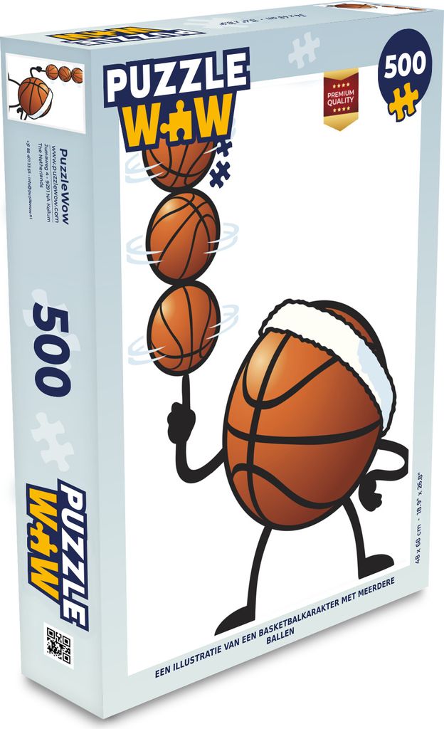 MuchoWow Puzzle 500 Teile Eine Illustration einer Basketballfigur mit mehreren Bällen - Denken - Spiel - Toy