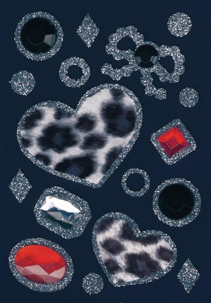 glitzernde Zebra-Herzen aus der GLAM ROCKS-Serie