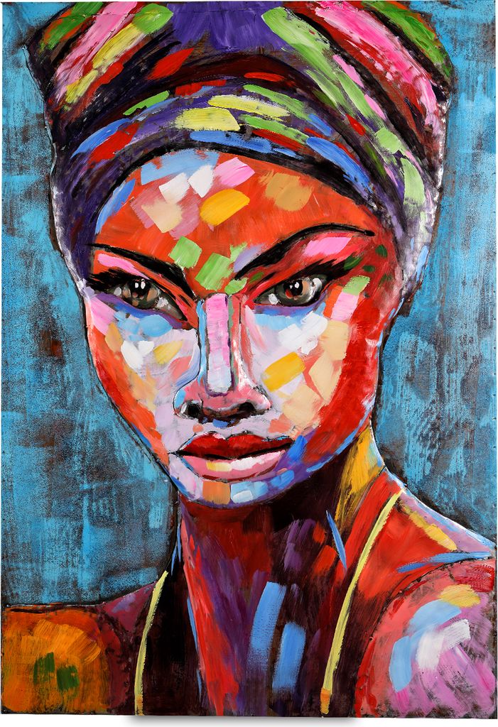 Wandbild Metallbild Woman Modern Art 1. Small handgefertigt 40x60x6cm Relief Unikat