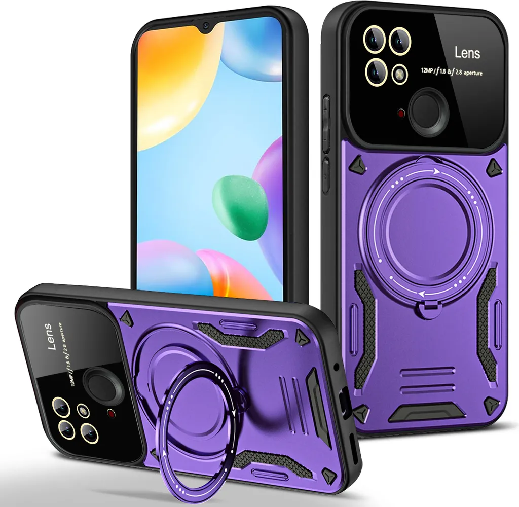 Offerta Cover Redmi 10C Viola: Custodia Rugged con Kickstand