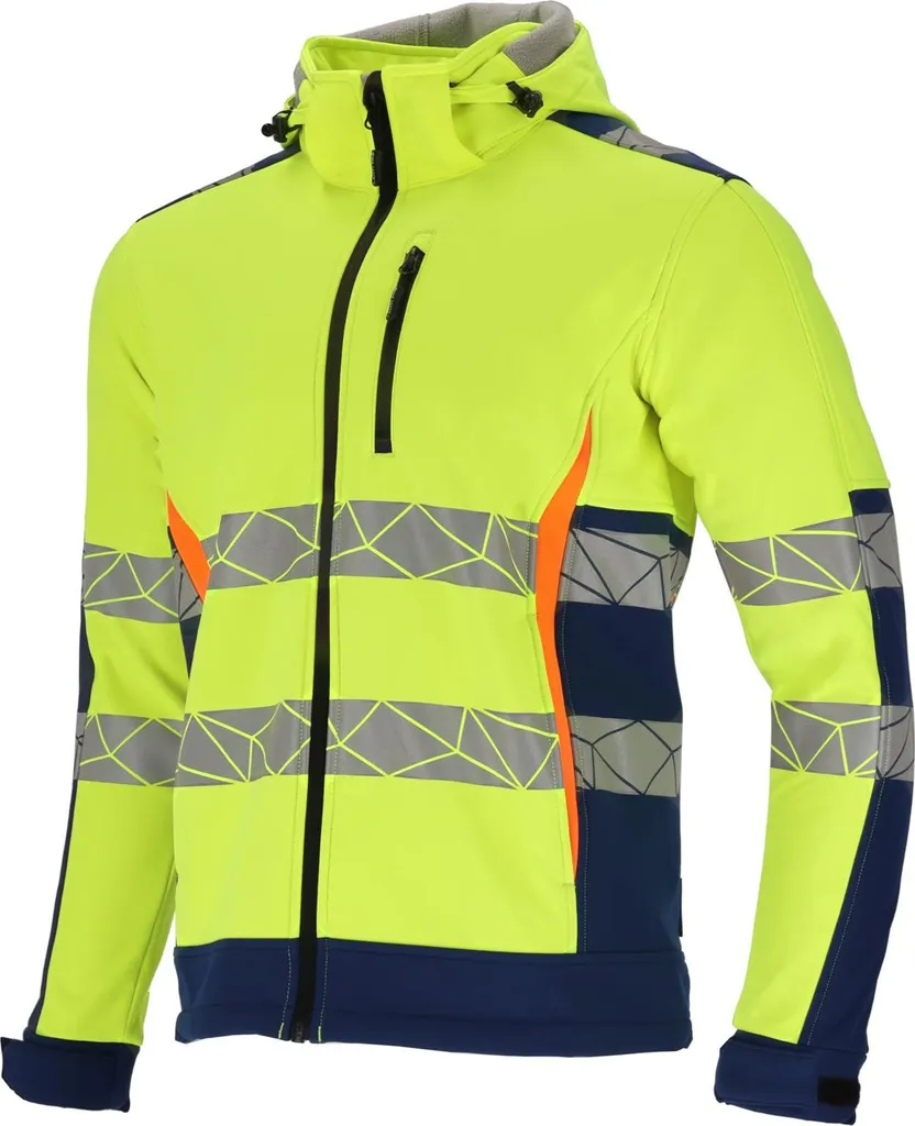 Lahti Pro Giacca Lavoro Softshell Giallo-Blu Alta Visibilità Taglia S