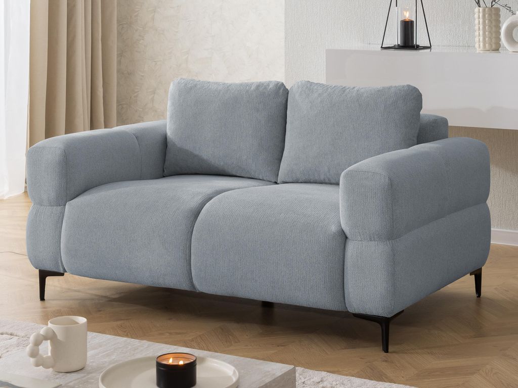 Cardea - Modernes 2-Sitzer-Sofa in Bubble-Optik aus weichem Grau Strukturstoff mit hohem Sitzkomfort