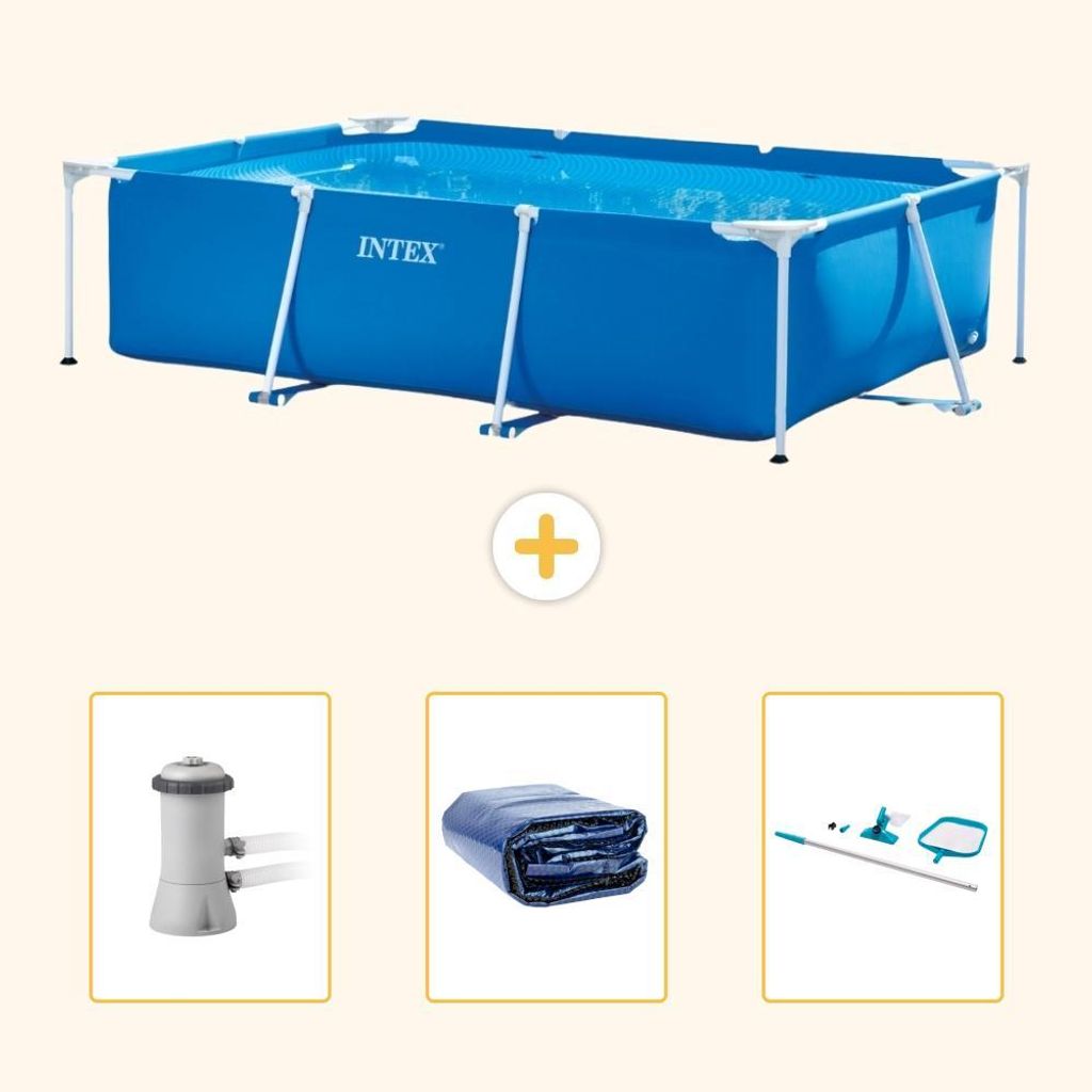 Piscina fuori terra rettangolare - 300x200x75 cm - 4 pezzi Immagine del prodotto 