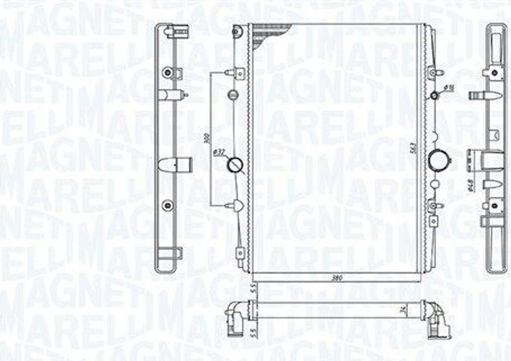 MAGNETI MARELLI 350213199400 - OE 133054 Kühler, Motorkühlung für C5 I (DE), C5 I (DC), 607 (9D, 9U), 406