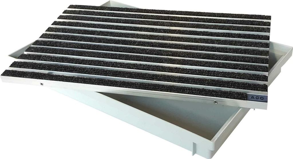ACO 600x400mm Fußmatte Rips anthrazit mit Bodenwanne Vario Light Schuhabstreifer Abtreter