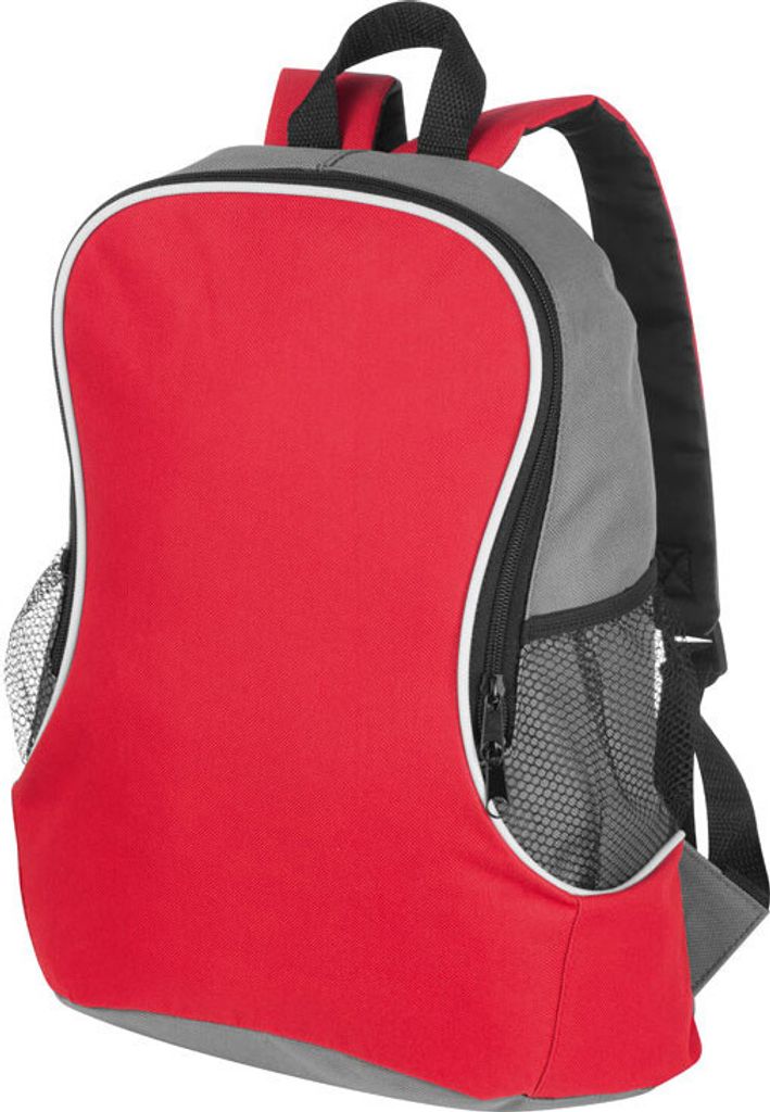 Rucksack mit Seitenfächern / aus Polyester / Farbe: rot