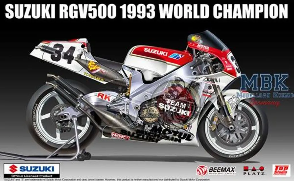 Suzuki RGV 500 1993 BEEMAX 13001 Détails Réalistes Échelle 1:12