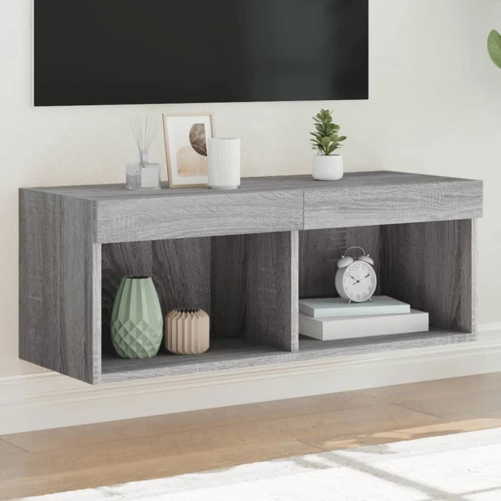 Maison Exclusive - Mobile TV con luci LED Grigio Sonoma 80x30x30 cm