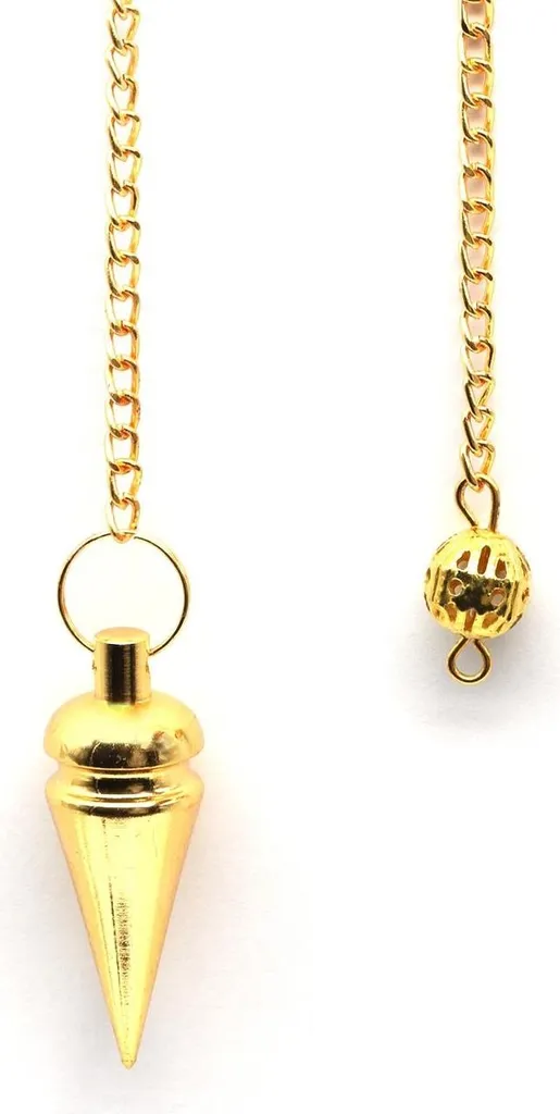 Pendule divinatoire en laiton doré, accessoire de méditation et d'ésotérisme