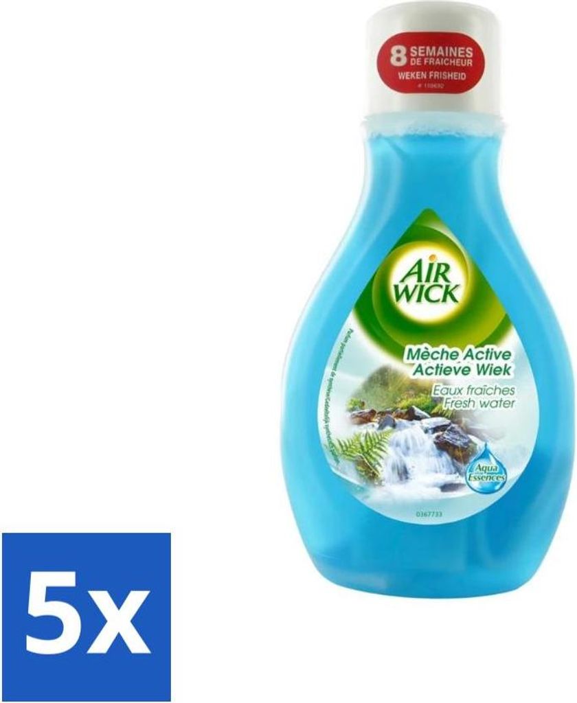 Air Wick – Lufterfrischer – Active Wick Fresh Water – 375 ml - Vorteilspack - 5 Stücke