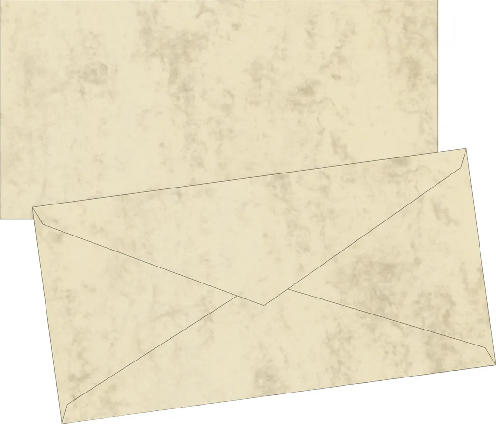 Enveloppe DIN Long pour Invitations et Faire-part Effet Marbre Chamois Chic