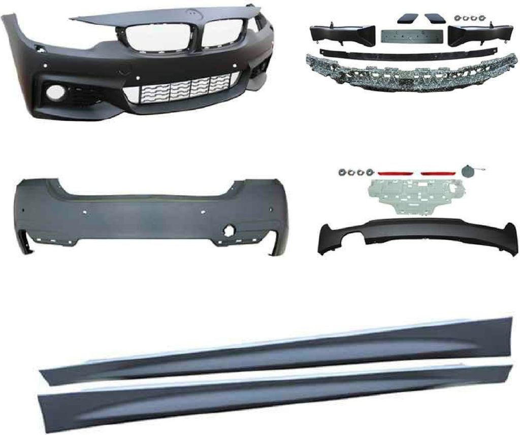 Front Heck Stoßstange Seitenschweller Gitter Spoiler Sport Look für BMW 4er F36