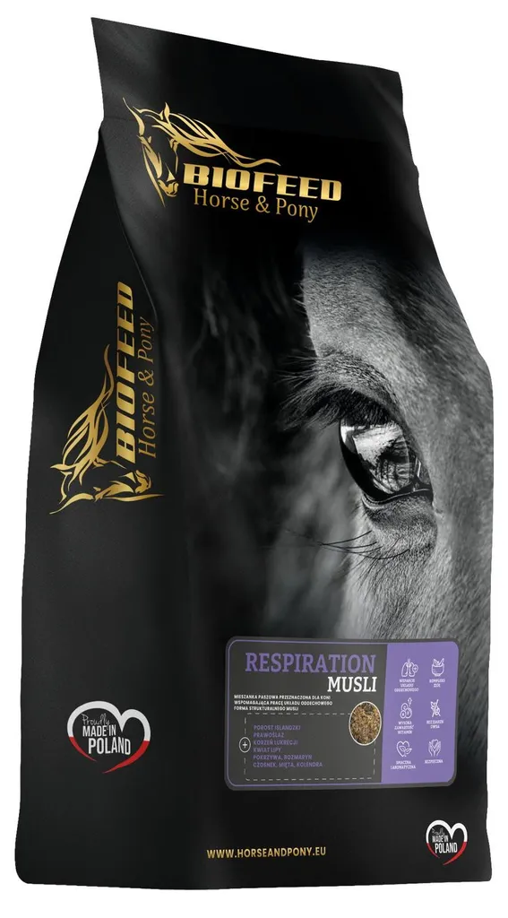 Muesli respiratoire pour cheval BIOFEED contre l'asthme et la toux