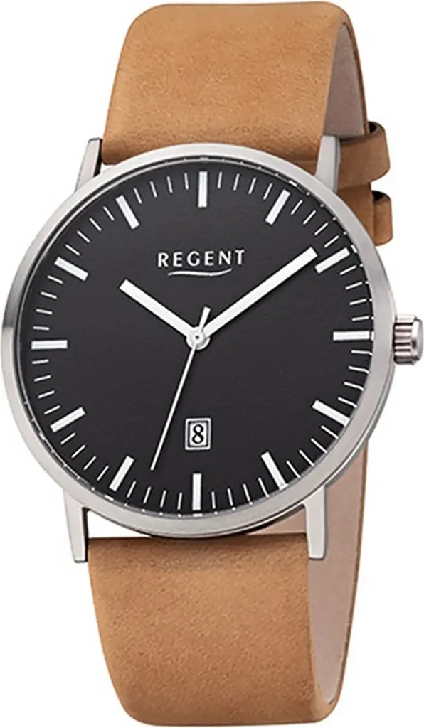 Montre Regent cuir hommes F-1232 montre-bracelet analogique en titane