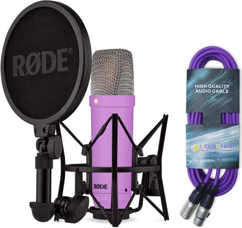 Rode NT1 Signature Purple Studio-Mikrofon Lila mit XLR-Kabel Lila