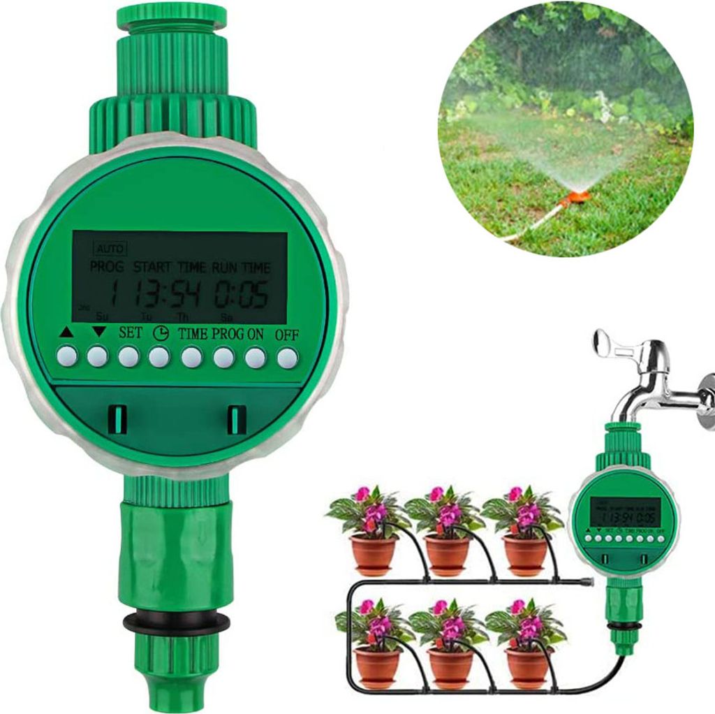 Automatischer Bewässerungswassertimer, Zeitschaltuhr, Zeitschaltuhr, LCD-Anzeige, digital Automatische zeitsparende Bewässerung mit wasserdichter...