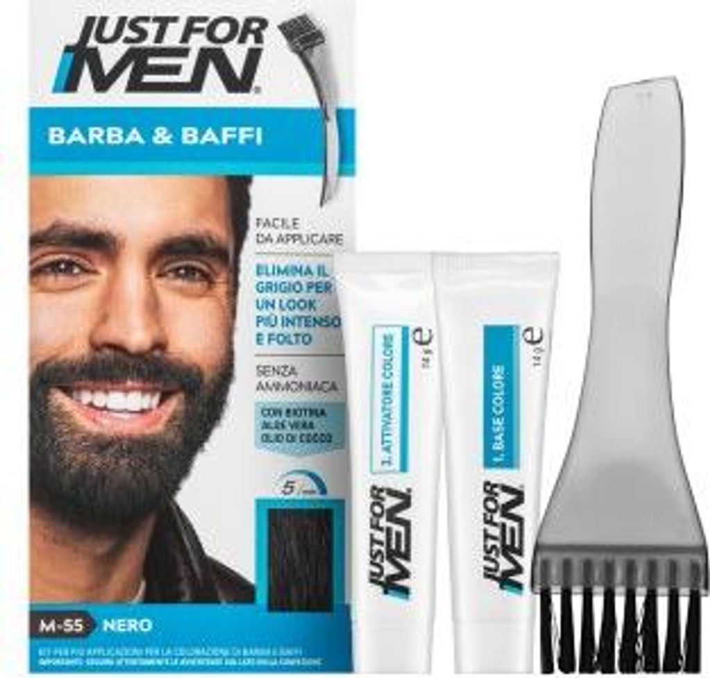 Just For Men Mustache & Beard, Bart, Schnurrbart, Schwarz, Produktbild 