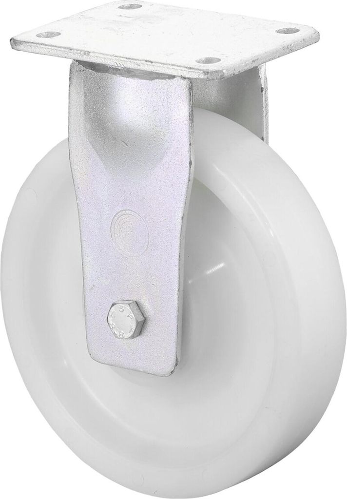 BS Rollen Schwerlast-Bockrolle RB100 Durchmesser 150mm Tragfähigkeit 800kg Kunststoff-Rad naturfarbig Platte 138x110mm - RR110.B15.150