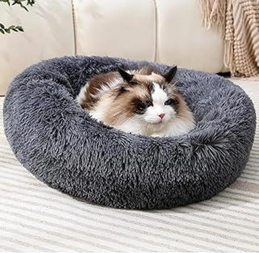 Letto Calmante per Cani e Gatti 5kg | Cuccia Anti-Stress Rotonda