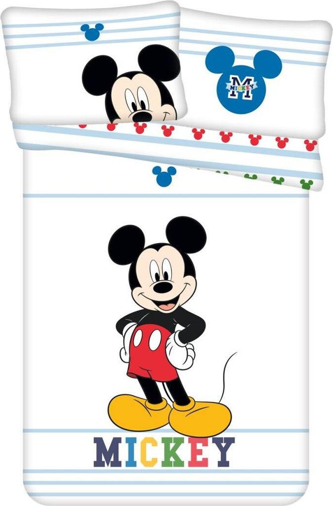 Disney Mickey Mouse Kinderbettwäsche – Bettbezug 100x135 cm & Kissenbezug 40x60 cm