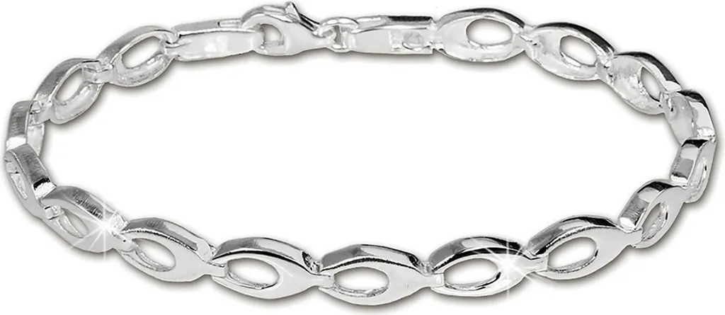 SilberDream Bracelet SDA401 Femme Ovale en Argent Sterling 925 Mat 19cm