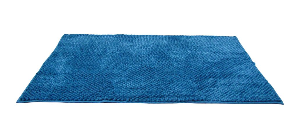 Chenille Badematte rutschhemmend - 70x120cm Türkis für Fußbodenheizung geeignet