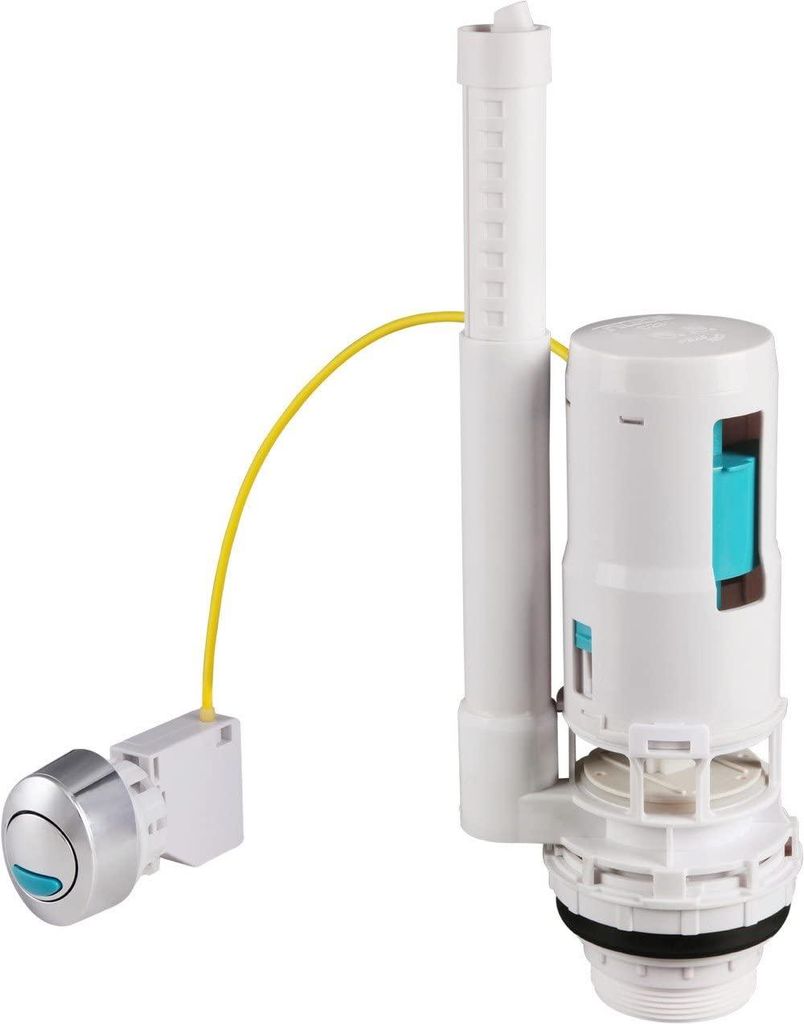 Spülkasteneinsatz Kolben mit Drücker, Doppeltasten, Seilzug, einstellbares Ventil, 3–9 Liter