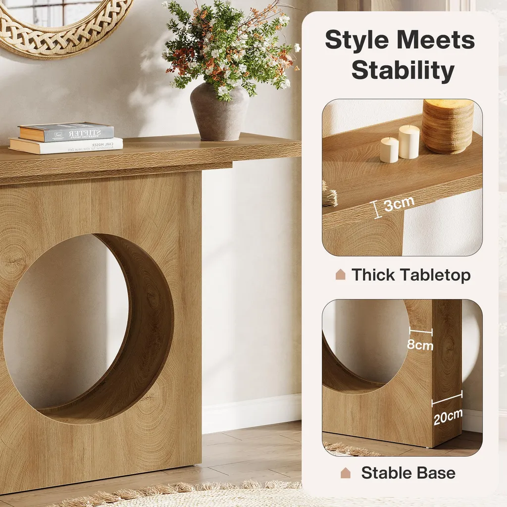 Table d'appoint Tribesigns 105 cm bois rustique console d'entrée chic - 10