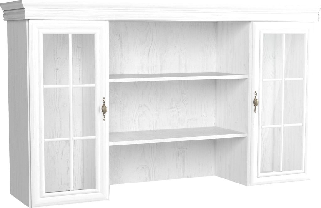 Gala-Möbel Kora Vitrine mit Glas 2 Türen 4 Regale 168x97x40cm