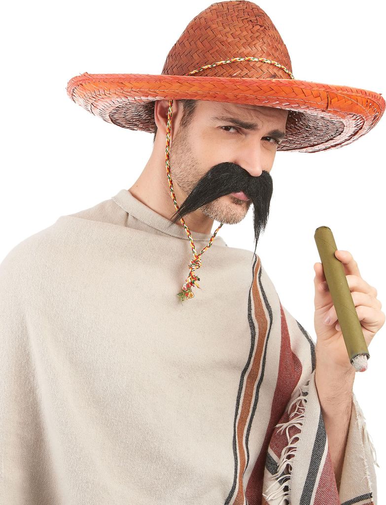 Mexikanischer Sombrero mit Hutschnur orange - Einheitsgröße Produktbild 