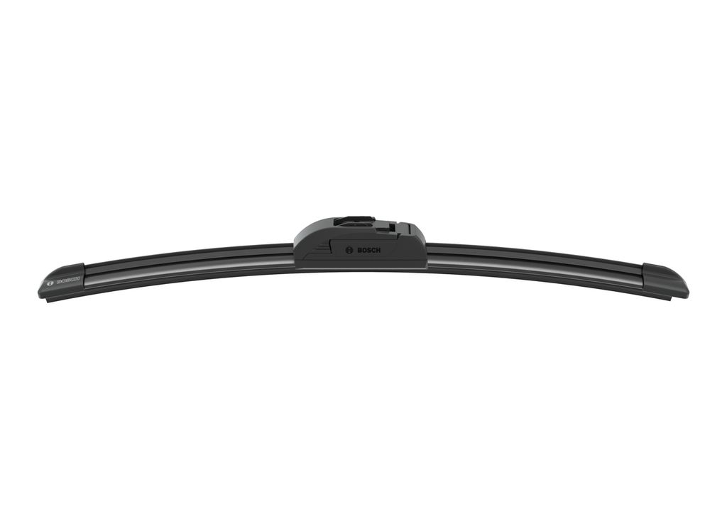 A black Bosch Aerotwin wiper blade is shown against a white background.