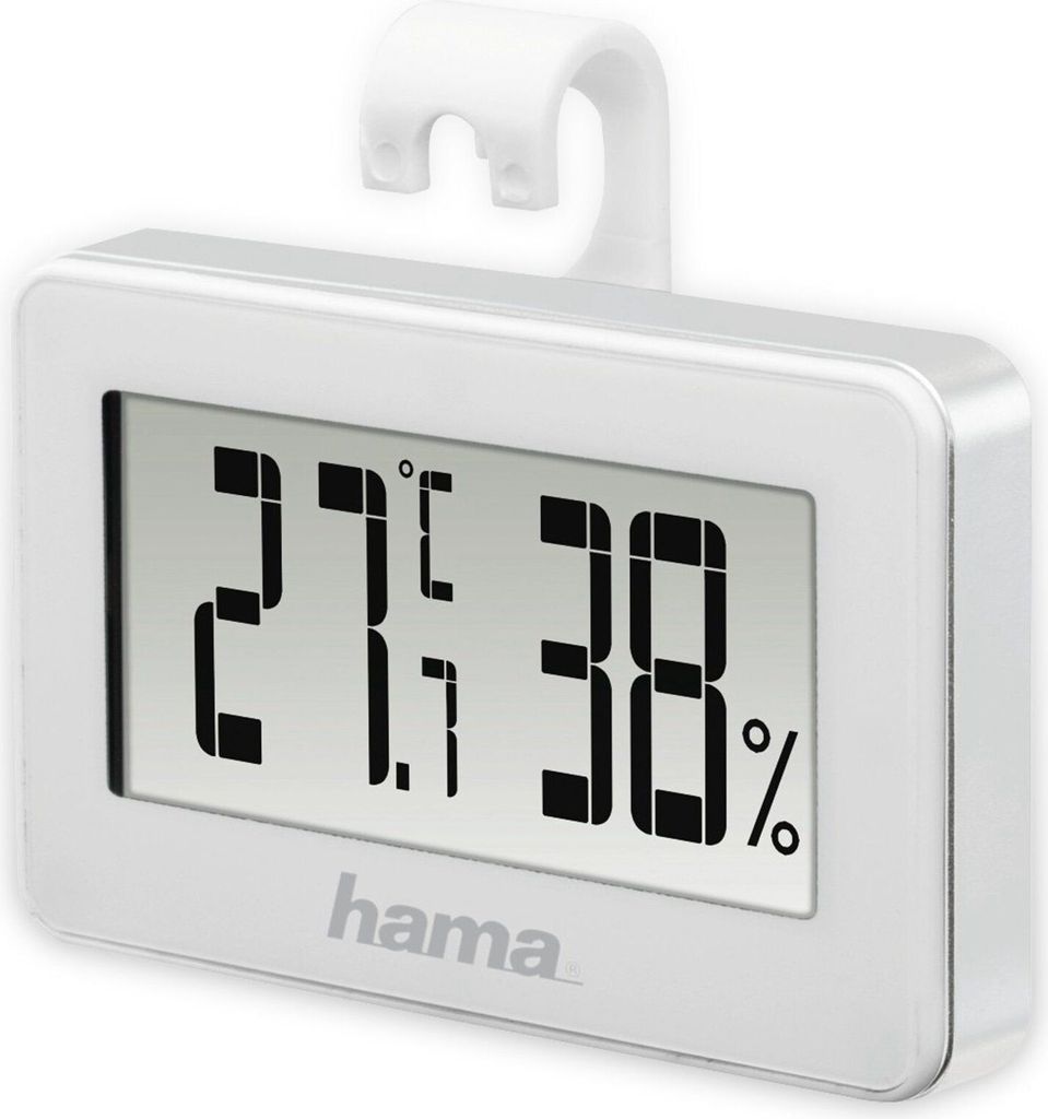 Hama 00186363, Weiß, Innen-Hygrometer, Innen-Thermometer, 20 - 95%, -10 - 50 °C, F, °C, Akku