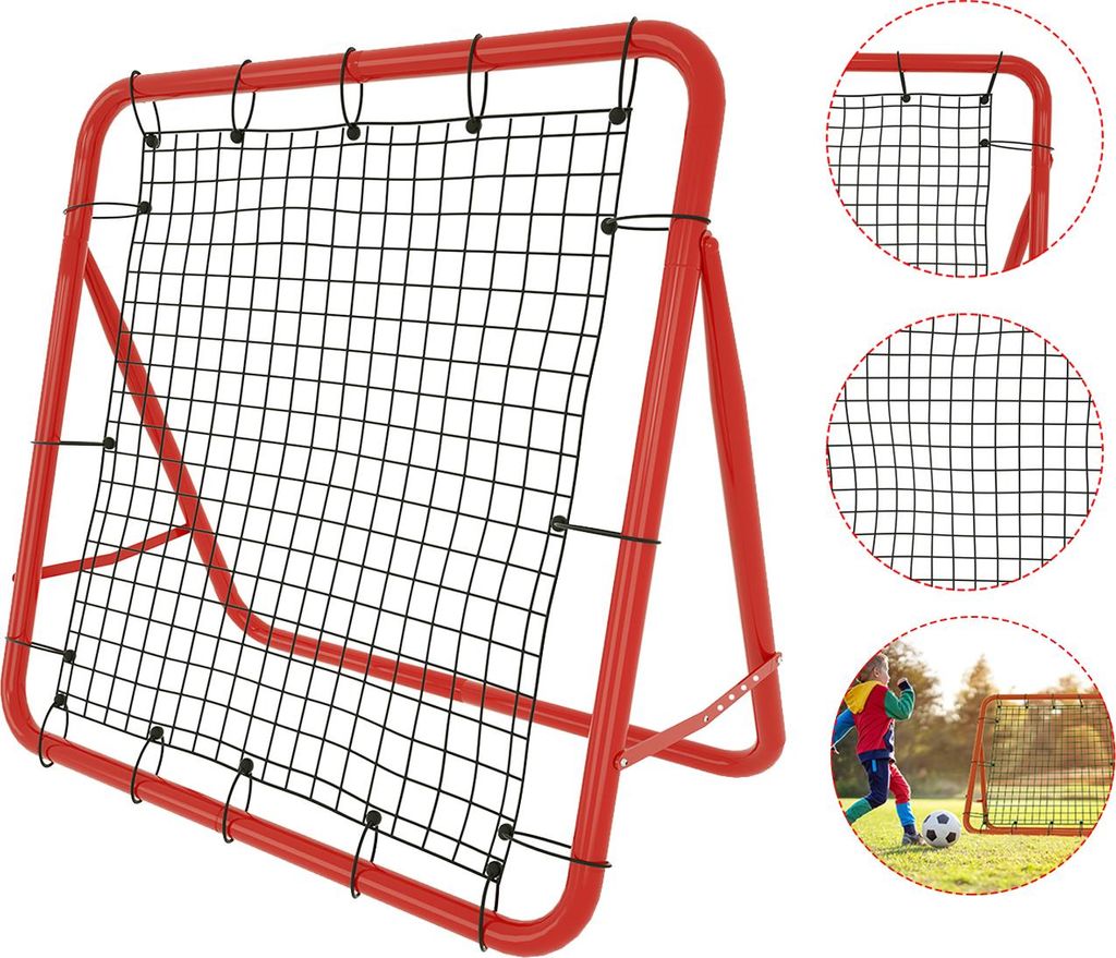 XINZI Fußball Rebounder Kickback Rückprallwand Netz, tragbar Solo Rebound Kick Trainer, für Übungen, Fußballschuss, Techniktraining(100 x 100 ...