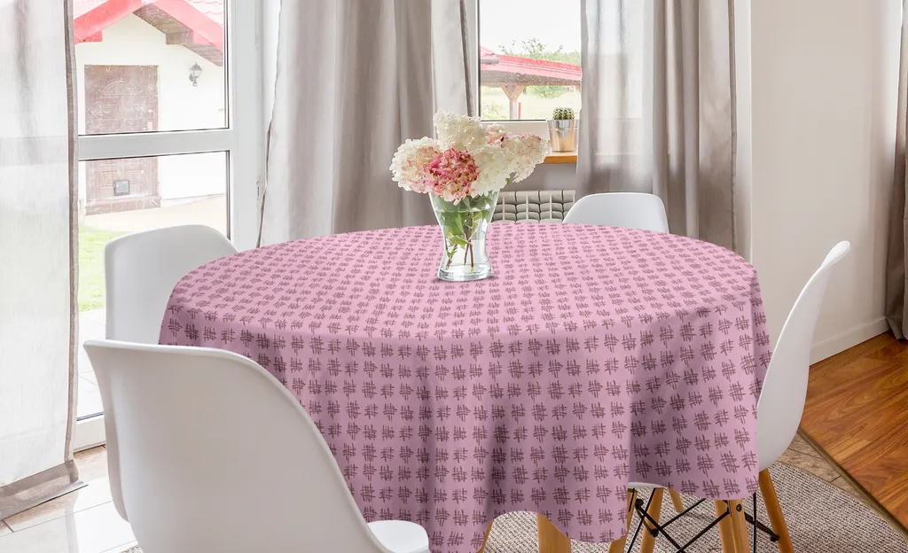 ABAKUHAUS Tovaglia 150cm Malva Taupe Rosa: Eleganza Circolare